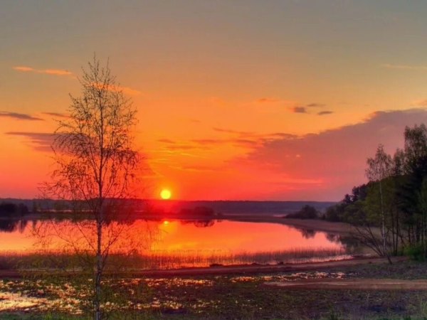 Вечер закат Весна
