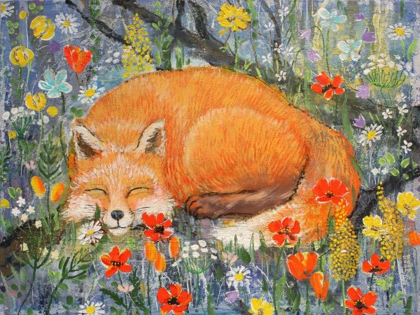 Лисичка в цветах