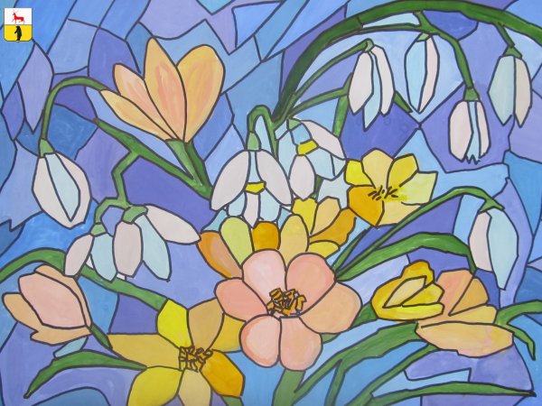 Цветы в технике витраж
