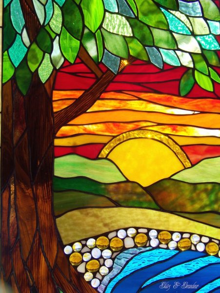 Витраж лес