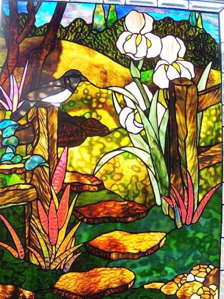 Витражи с природой двор