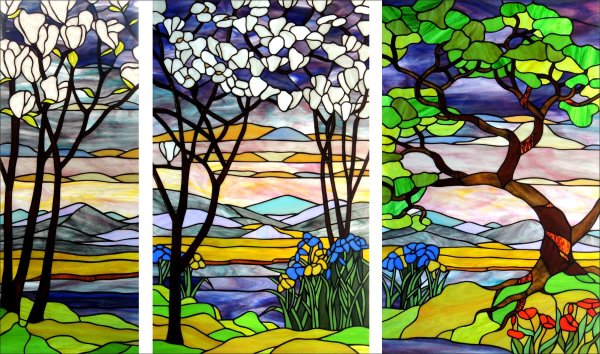 Витраж пейзаж