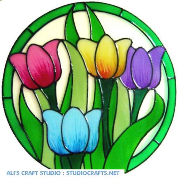 Зимний витраж птицы