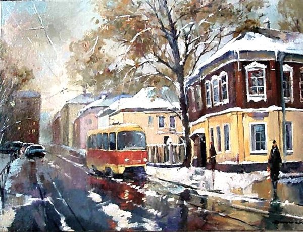 Трамвай Юрий Шевчук акварель