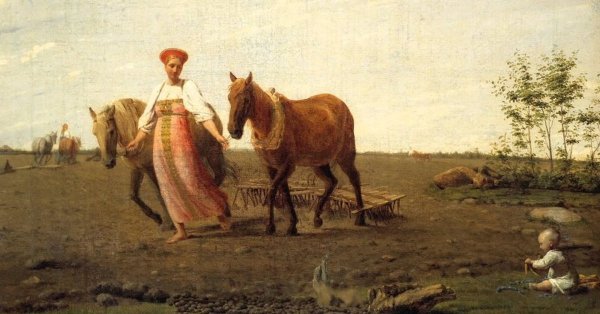 Алексей Венецианов на пашне Весна