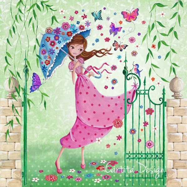 Нарисовать девушку весну