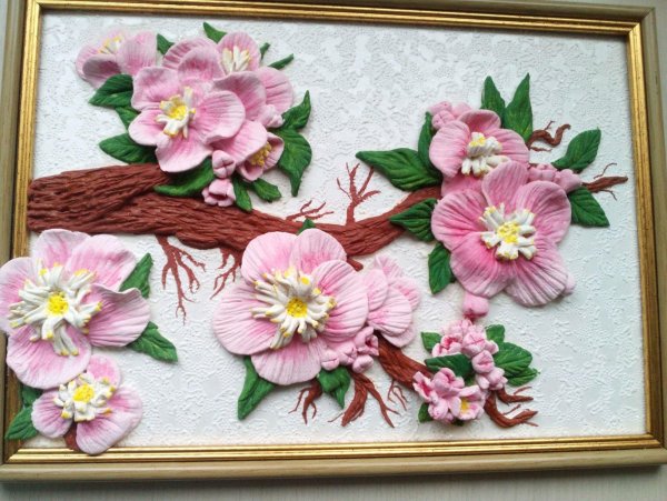 Панно из весенних цветов