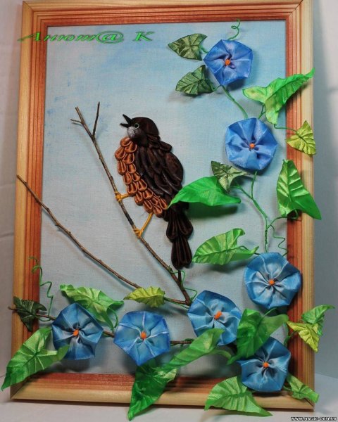 Панно из весенних цветов