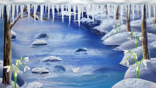 Видео футаж Весна