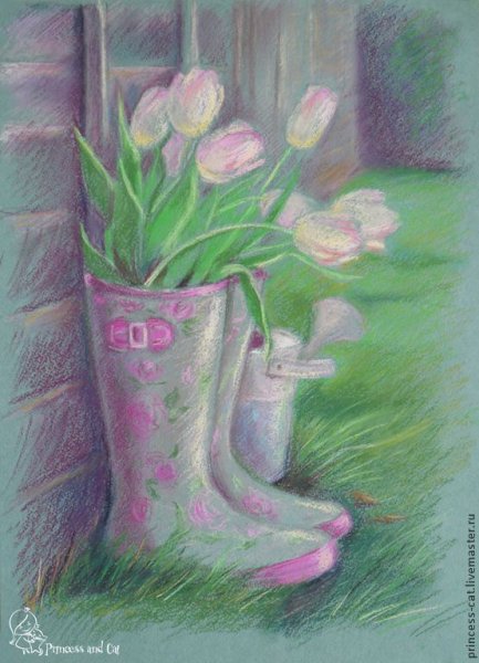 Рисование пастелью Весна