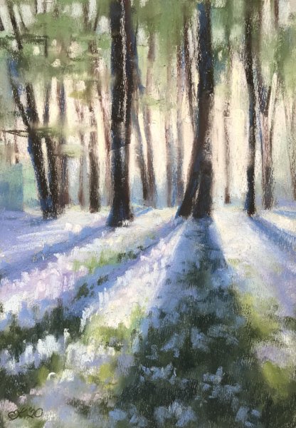 Весенний пейзаж пастелью