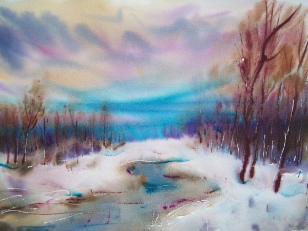 Весенний пейзаж пастелью
