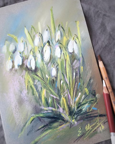 Весна масляной пастелью