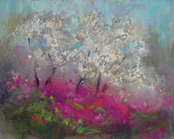 Пейзаж пастельными карандашами