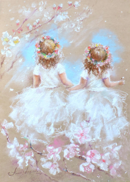 Весенний пейзаж пастелью