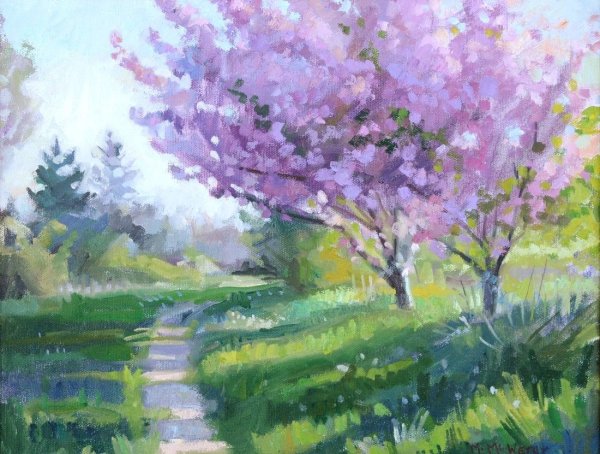 Шерстяная акварель Весна