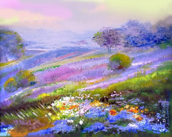 Рисование восковыми мелками и акварелью