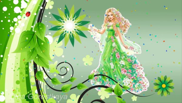 Силуэт девушки весны