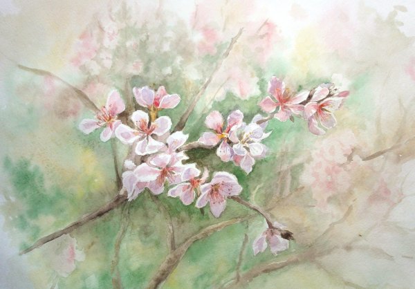 Весна акварель