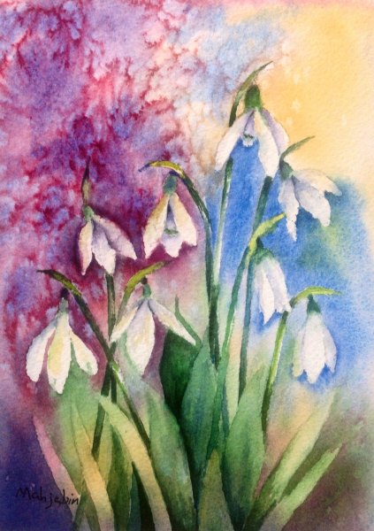 Весна акварель живопись