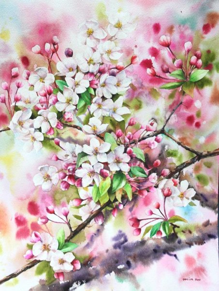 Весна акварель