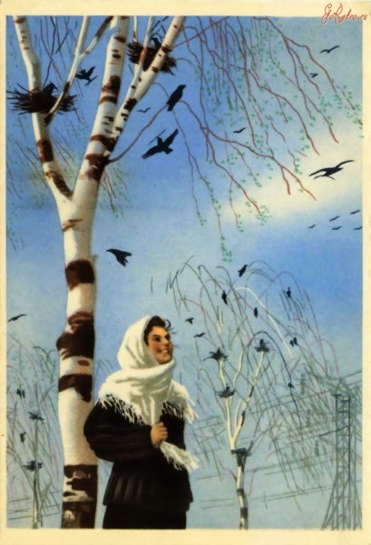 Старые открытки с весной