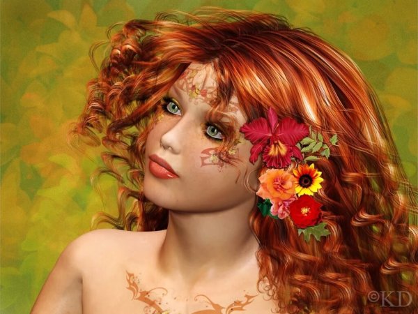 Рыжая девочка Весна