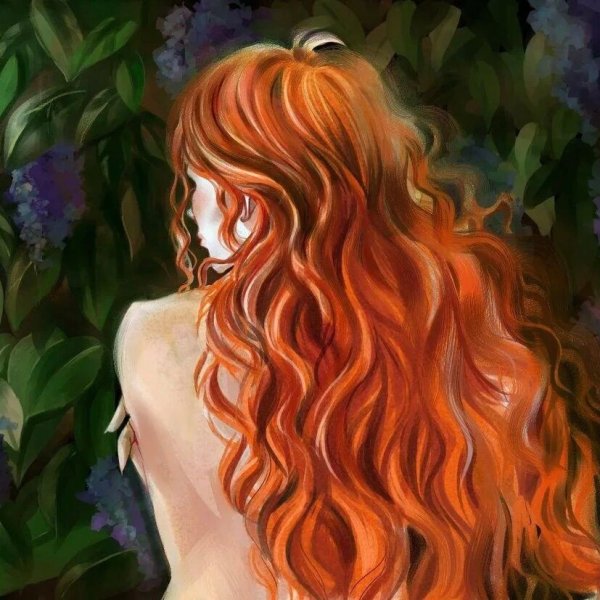 Картина девушка с рыжими волосами