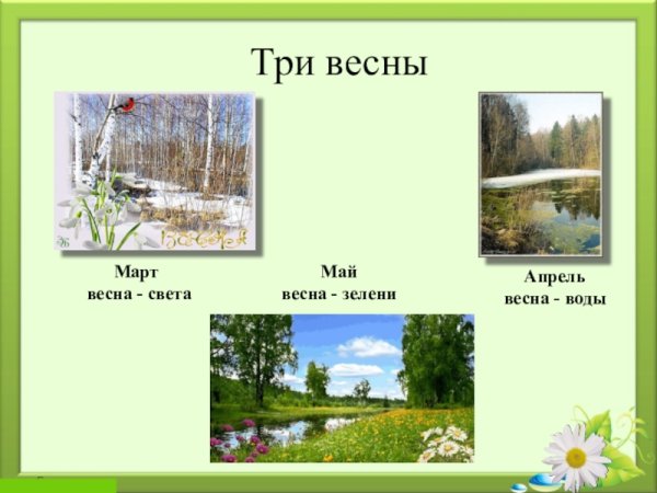 Весенние месяцы