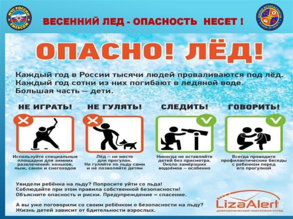 Памятка о поведении на льду в зимний период для детей