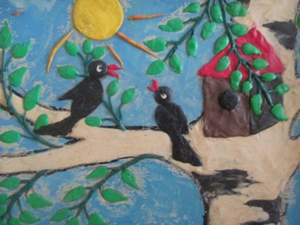 Пластилинография Весна