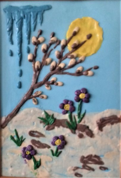 Пластилинография Весна 2 класс