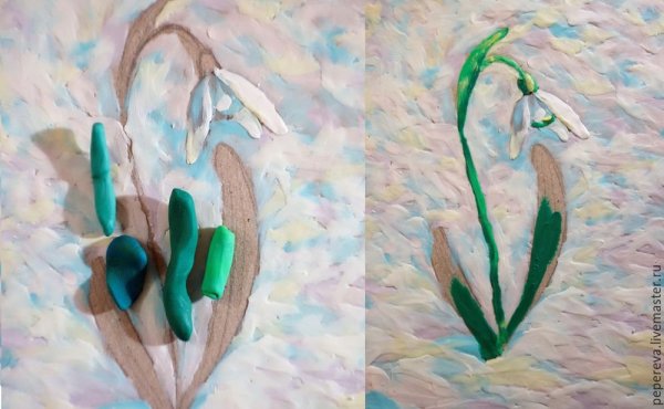 Пластилинография Подснежник