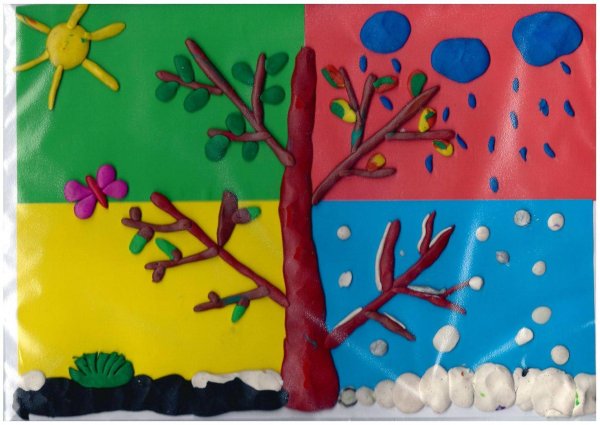 Поделка из пластилина Весна