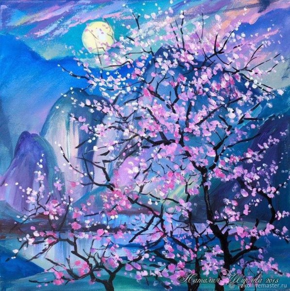 Весенний пейзаж акрилом