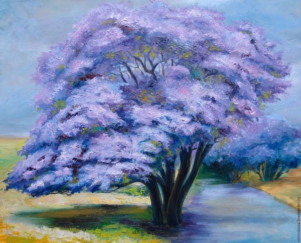 Дерево гуашью