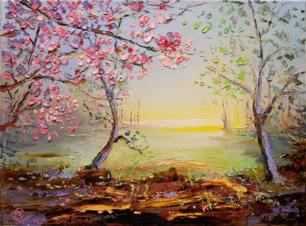 Весна маслом на холсте