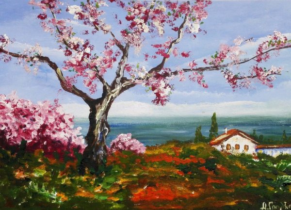 Весна акриловыми красками