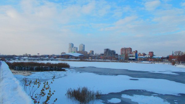 Зимняя река Миасс Челябинск