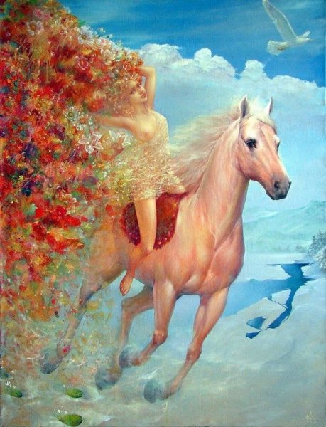 Картина Весна с лошадью