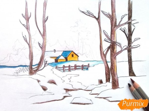 Весенние пейзажи карандашом легкие