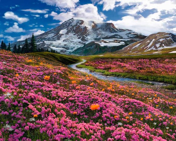 Алмазная мозаика горы Домбай