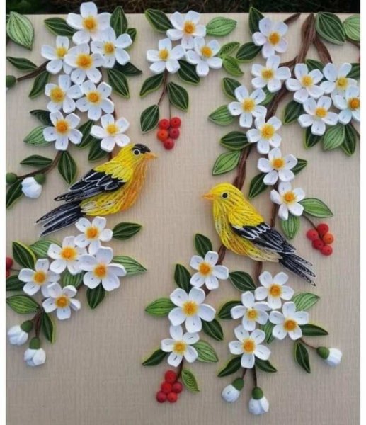 Птичка в технике квиллинг