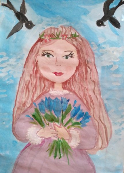 Весна в образе девушки