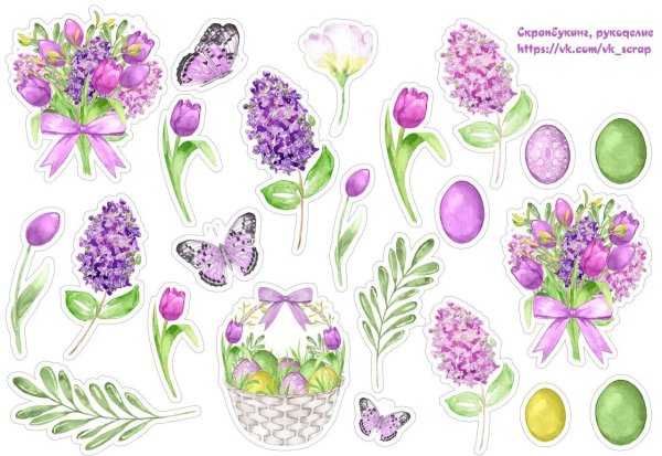 Стикеры "весенние цветы"