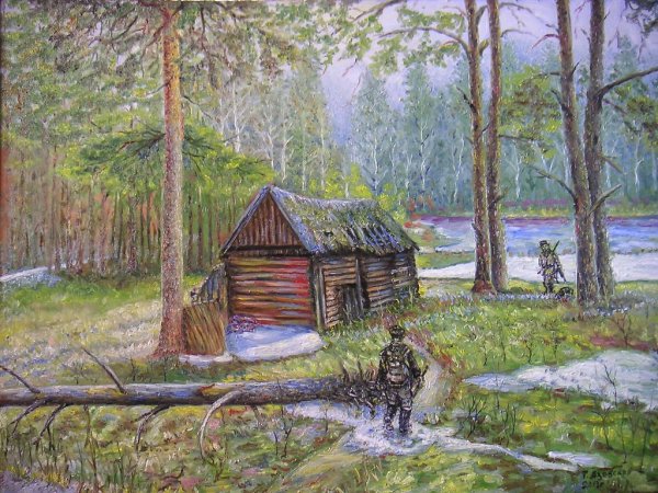 Художник Владимир Смолин картина "Таёжная Заимка"