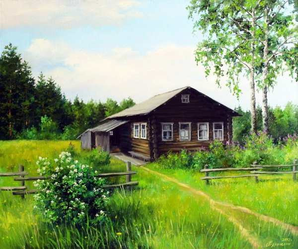 Деревня живопись Курицын