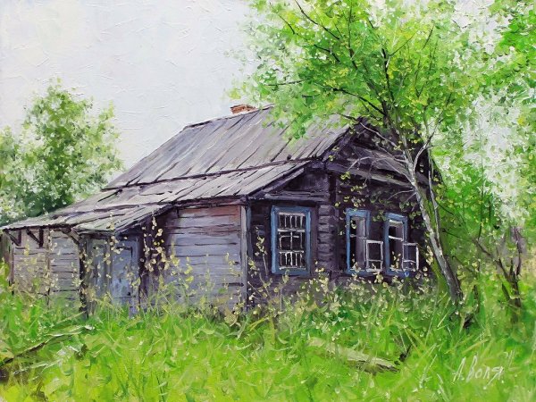 Запустевшая деревня живопись