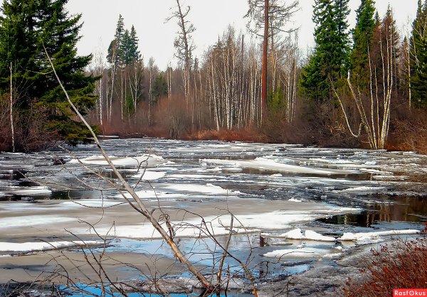 Весна ледоход на реке
