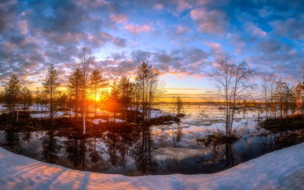 Зимний закат фото